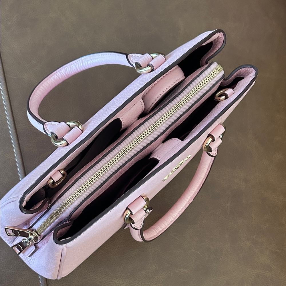 Coach Powder Pink Pebbled Leather Savannah Satchel - Picture 5 of 14
